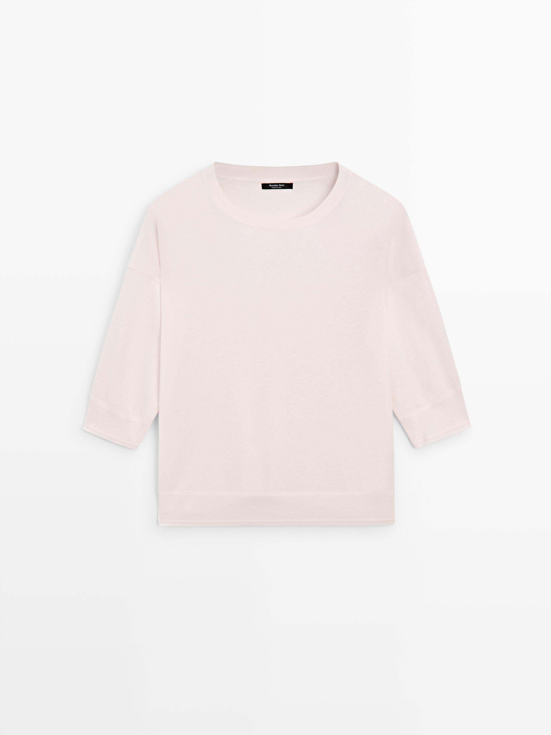 Cotton blend knit sweater